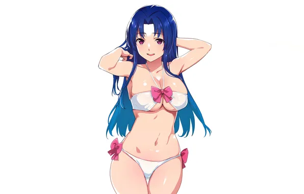 Girl, sexy, cleavage, long hair, boobs, sexy girl, anime, beautiful