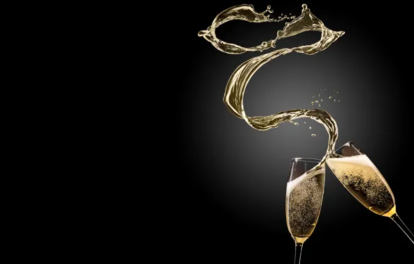 Брызги, бокалы, glass, шампанское, splash, champagne