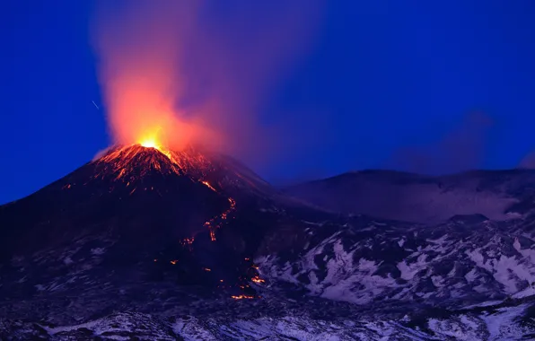 Вулкан, извержение, Италия, лава, Italy, Этна, Etna, Sicily