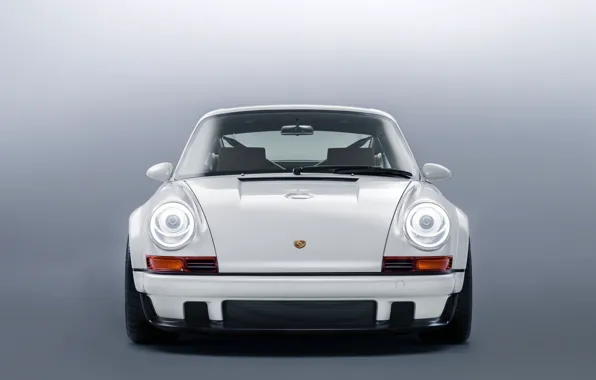 911, Porsche, Light, Porsche 911, Front, White, Передок, Singer Vehicle Design DLS