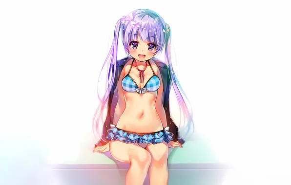 Girl, sexy, cleavage, long hair, legs, boobs, anime, beautiful