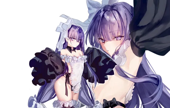 Girl, sexy, lingerie, pantsu, cleavage, panties, thighhighs, long hair