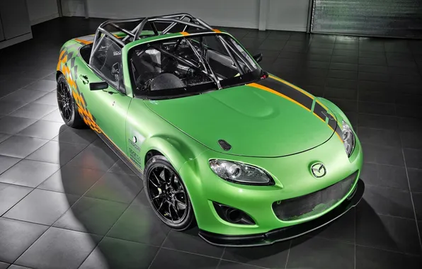 Спорт, Mazda, зеленая, tuning, MX-5