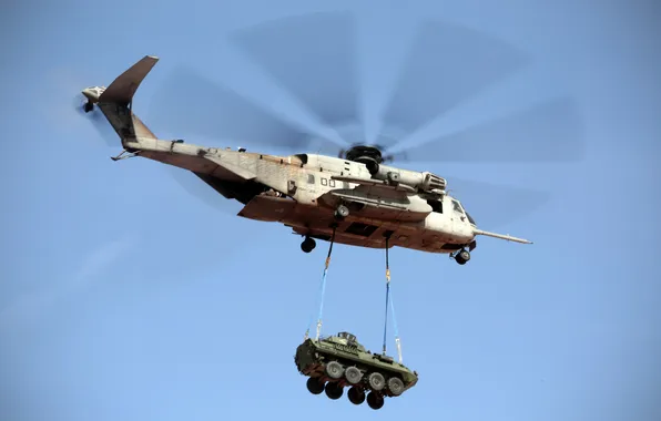 Картинка вертолёт, военный, Sikorsky, транспортный, тяжёлый, доставка, Super Stallion, CH-53E