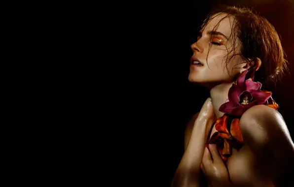Emma Watson, орхидея, Natural Beauty