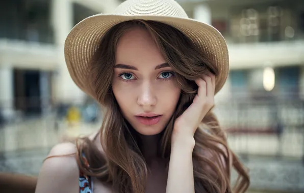 Картинка девушка, шляпа, Михаил Базаров, Полина Доля