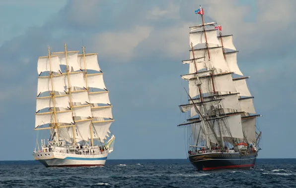 Мир, парусники, регата, Stad Amsterdam