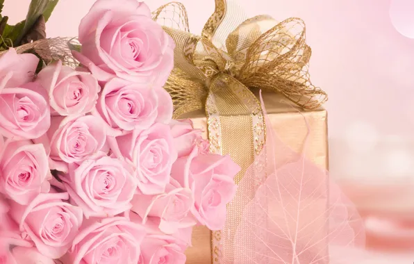 Картинка любовь, цветы, праздник, подарок, романтика, розы, букет, розовые