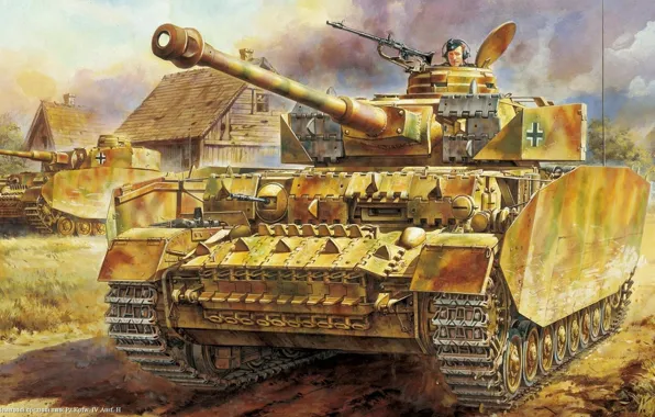 Картинка war, art, tank, ww2, german tank, panzerkampfwagen, panzer tank, panzer IV
