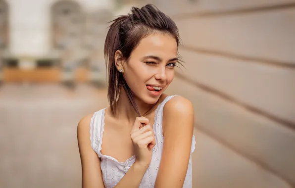Girl, eyes, model, pretty, face, brunette, pose, portrait