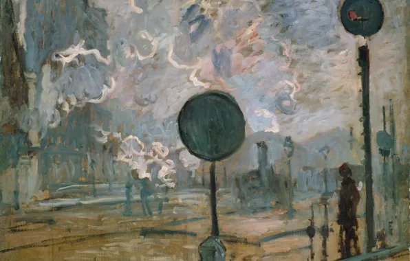 Картинка Claude Monet, 1877, The Signal, Exterior of Saint-Lazare Station