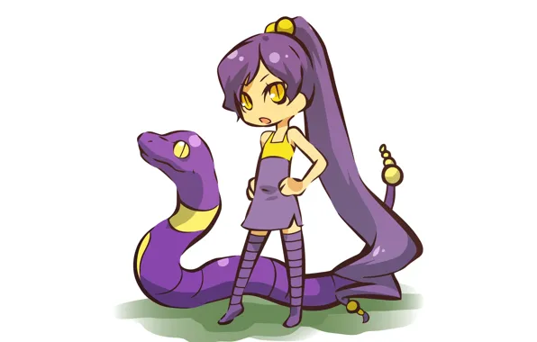 Картинка змея, девочка, girl, snake, косплей, покемон, pokemon, Эканс