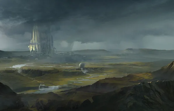 Шар, смерч, сооружения, DREADNOUGHT, Terraforming