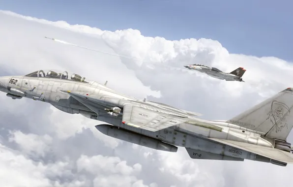 Картинка рисунок, арт, Grumman, Tomcat, F-14, ВМС США