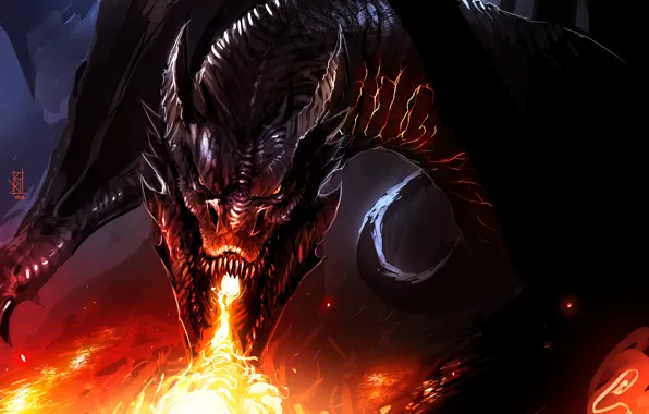 Пламя, дракон, Smaug, by TheRisingSoul