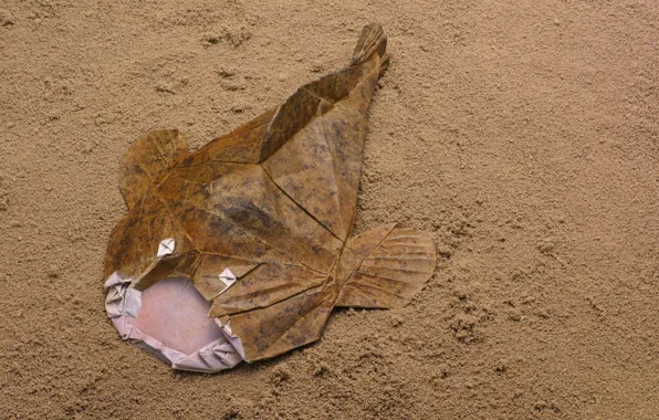 Бумага, рыба, оригами, Удильщик, Monkfish