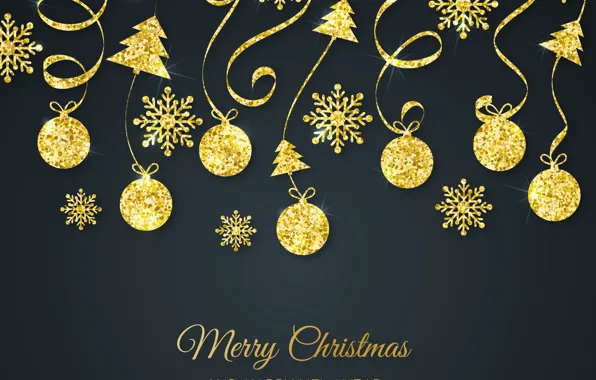 Праздник, Рождество, Новый год, new year, Golden
