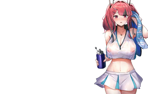 Girl, sexy, cleavage, long hair, nipples, boobs, anime, beautiful