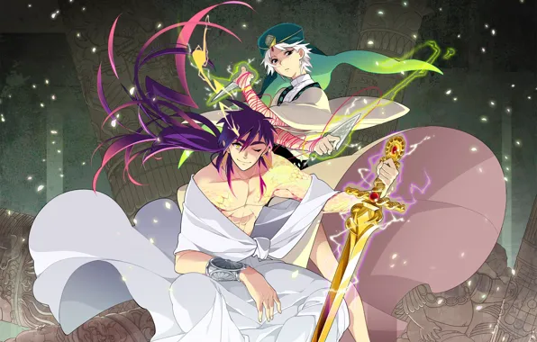 Меч, нож, парни, Magi The Labyrinth of Magic, Маги - волшебный лабиринт