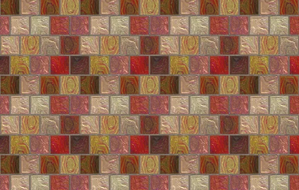 Мозаика, квадратики, стена, плитка, текстуры