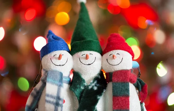 Картинка праздник, игрушки, Snowmen