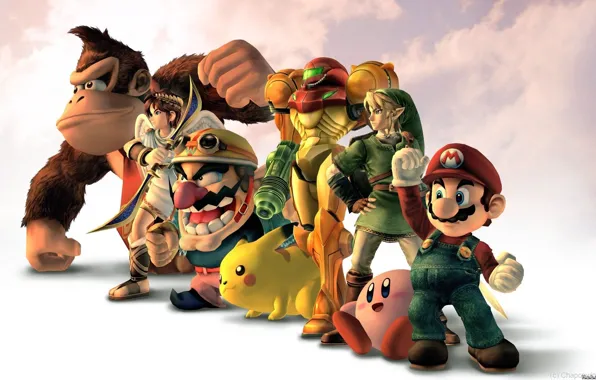 Nintendo, mario, супергерои, hero, kirby, samus, wario, Donkey Kong