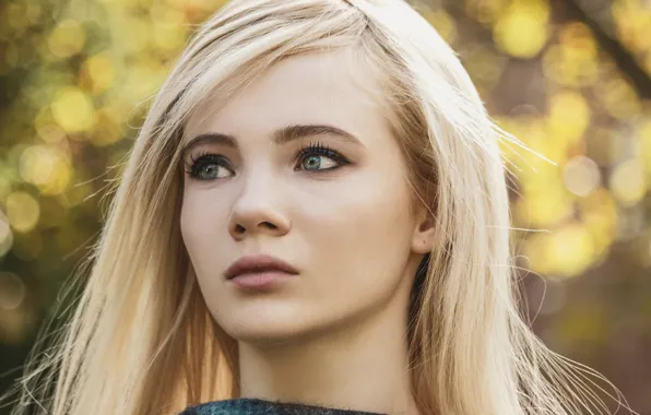 Девушка, лицо, макияж, блондинка, губы, красотка, The Witcher, Freya Allan