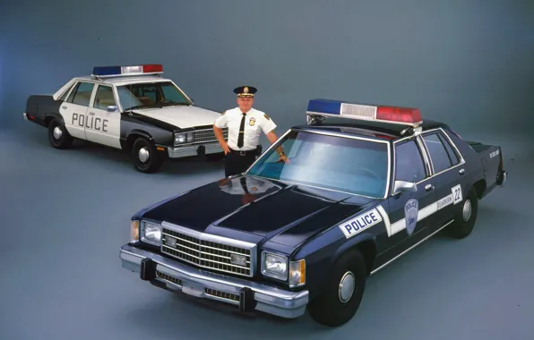 Police, police car, ford ltd II