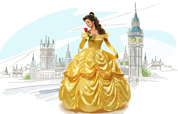 Коллаж, рисунок, роза, лондон, london, принцесса, Rose, Princess