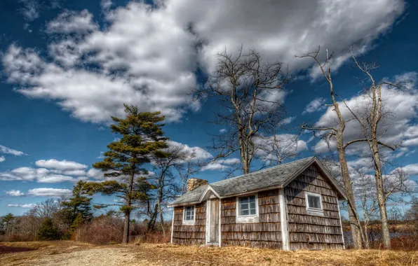 Небо, пейзаж, дом, United States, Massachusetts