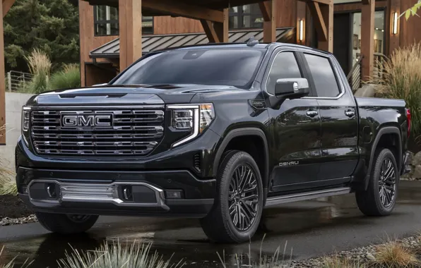 Мощь, пикап, GMC, экстерьер, Denali, Sierra, Crew Cab, 2022