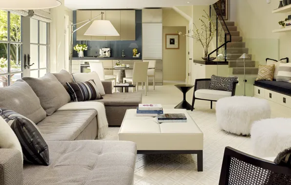 Интерьер, кухня, California, гостиная, столовая, штат Калифорния, Pacific Heights, Carriage House