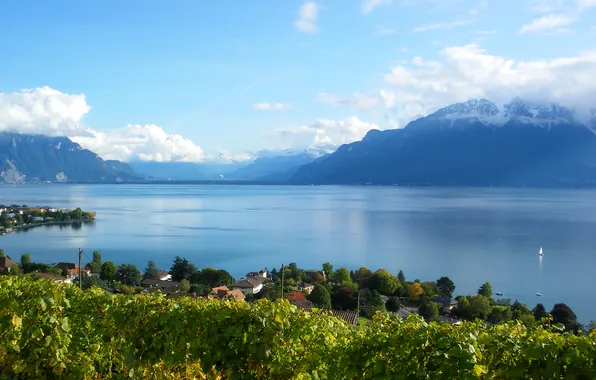 Пейзаж, горы, природа, озеро, фото, Швейцария
