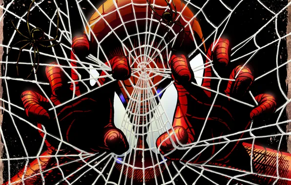 Паутина, маска, арт, костюм, человек паук, Spider man