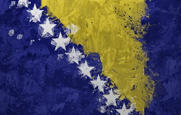 Картинка краски, флаг, Босна и Херцеговина, Босния и Герцеговина, Bosna i Hercegovina
