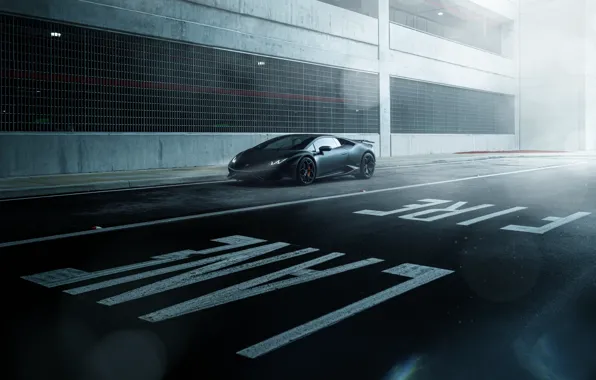 Картинка Lamborghini, Dark, Front, Black, Color, Road, Supercar, Wheels