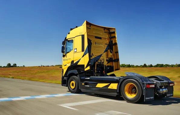Картинка асфальт, движение, грузовик, Renault, 2018, тягач, T520, Renault Trucks