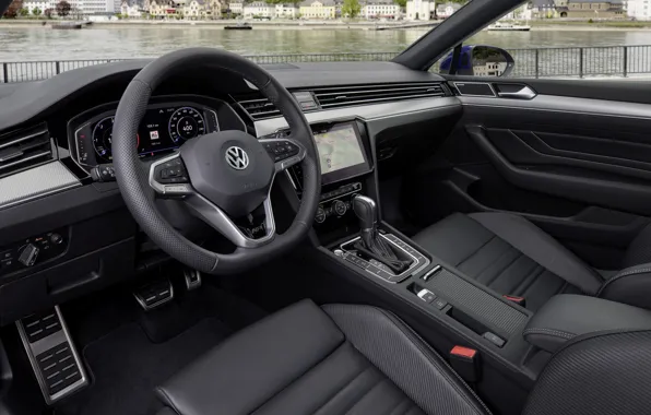 Картинка Volkswagen, салон, Passat, R-Line, Variant, 2019