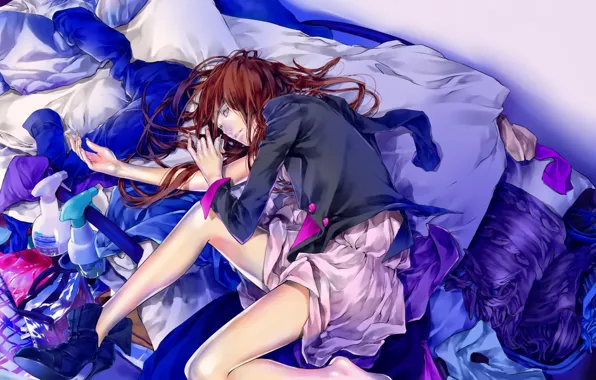 Девушка, арт, лежит, Аниме, Final Fantasy, Anime, Zunko, Hecatoncheir