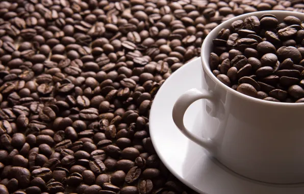 Картинка кофе, зерна, чашка