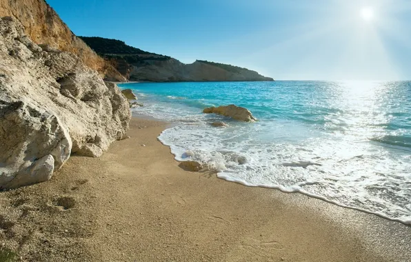 Песок, море, пляж, Греция, beach, sea, sand, Greece