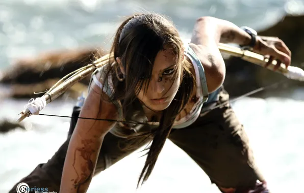Взгляд, девушка, лицо, волосы, профиль, Tomb Raider, косплей, Lara Croft