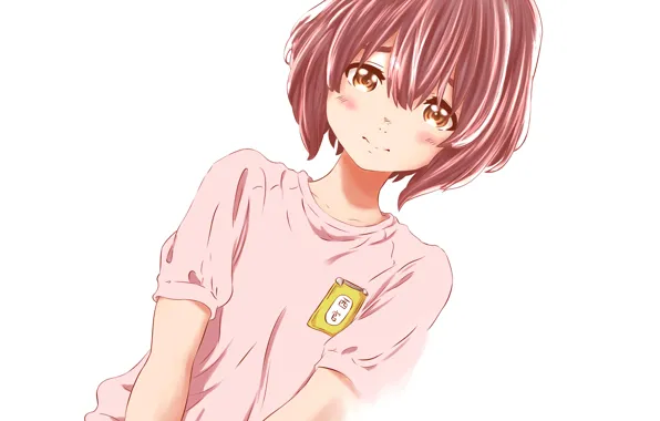 Взгляд, девочка, белый фон, Форма голоса, Koe No Katachi