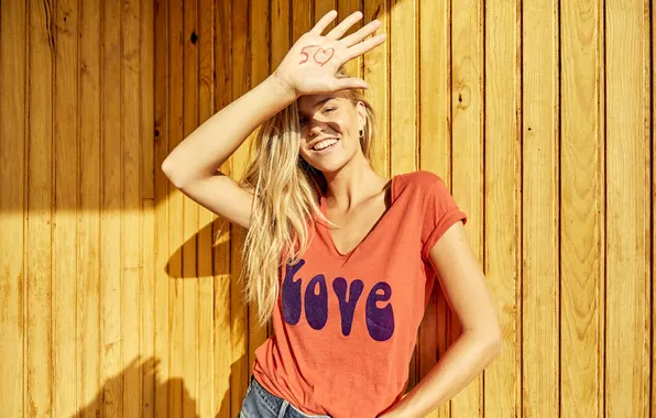 Girl, model, pretty, blonde, cute, T-shirt, Lieke van der Hoorn