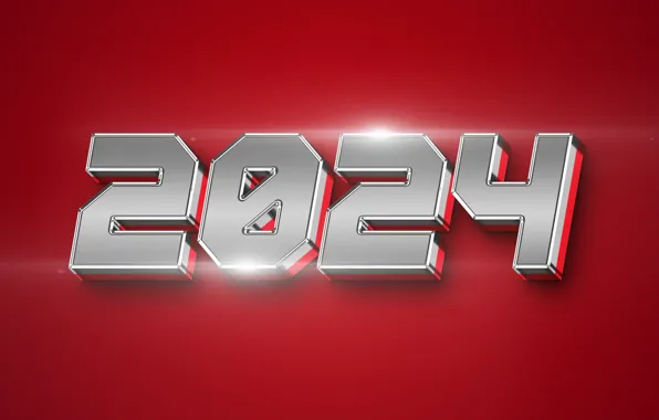 Цифры, Новый год, дата, 2024