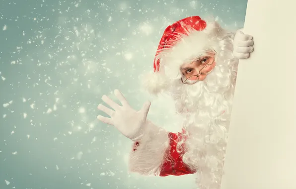 Картинка очки, борода, Санта Клаус, Дед Мороз