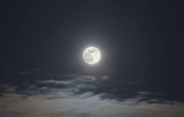Картинка небо, облака, природа, вечер, полнолуние, январь, Stan, Волчья Луна