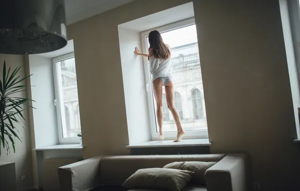 Попа, девушка, модель, окно, фотограф, girl, photography, photographer