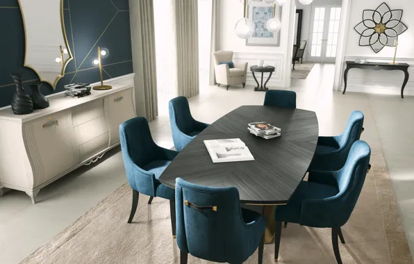 Комната, интерьер, столовая, luxury apartment