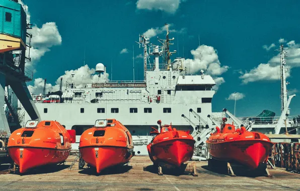 Море, река, Корабль, шлюпка